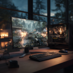 Futuristic gaming PC scene showing a high-end graphics card rendering a photorealistic game environment with advanced AI lighting Caption: Nvidia says DLSS 5 will arrive in fall 2026 as it pushes AI-driven lighting and materials into mainstream PC gaming